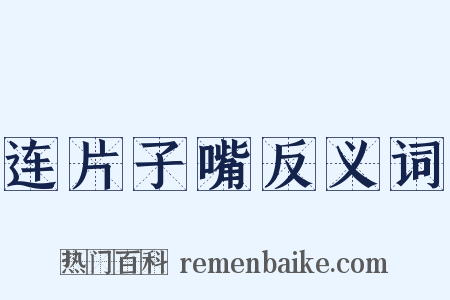 连片子嘴反义词是什么意思的图片